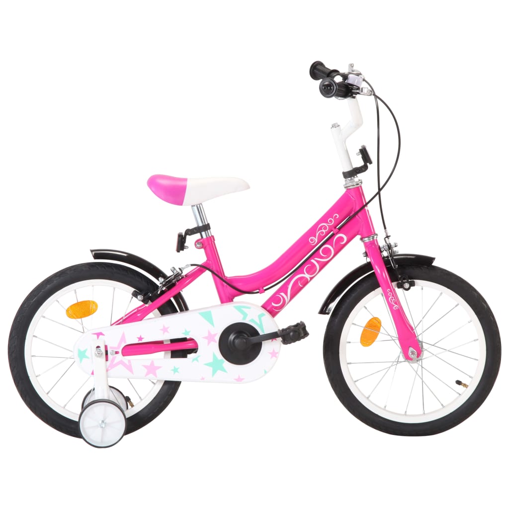 Bicicletă pentru copii, negru și roz, 16 inci