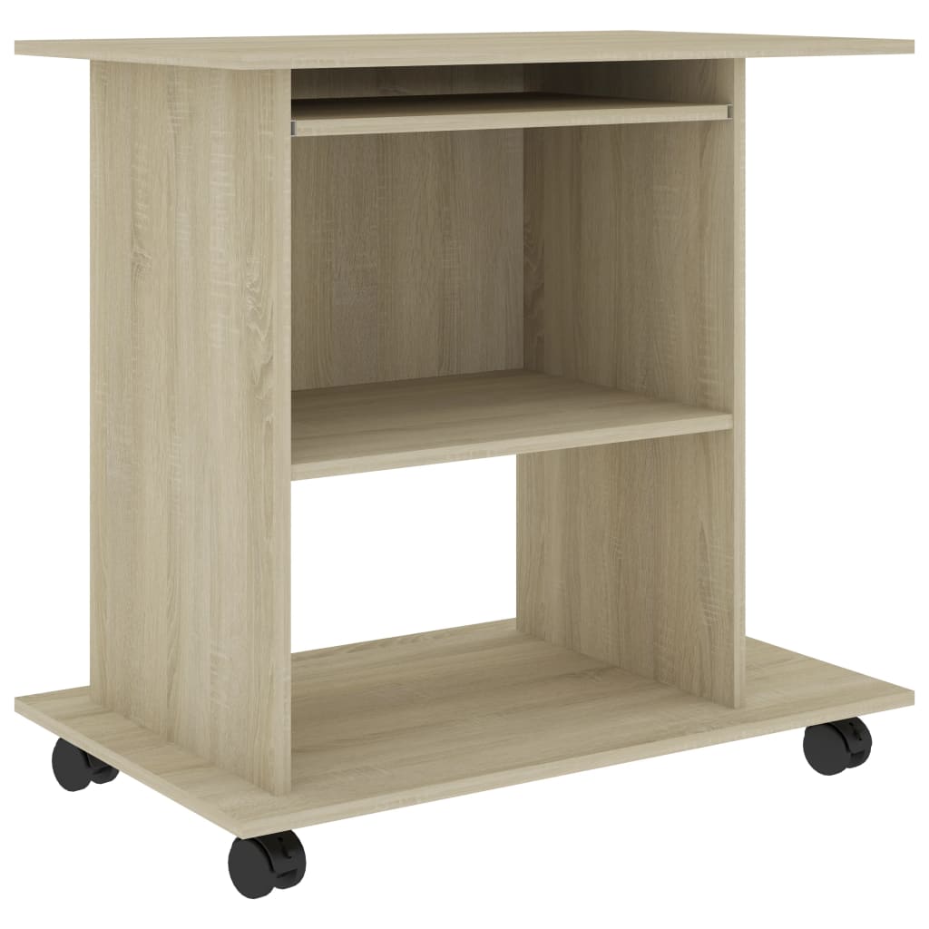 Birou de calculator, stejar Sonoma, 80 x 50 x 75 cm, PAL, [2],https:mobideco.ro