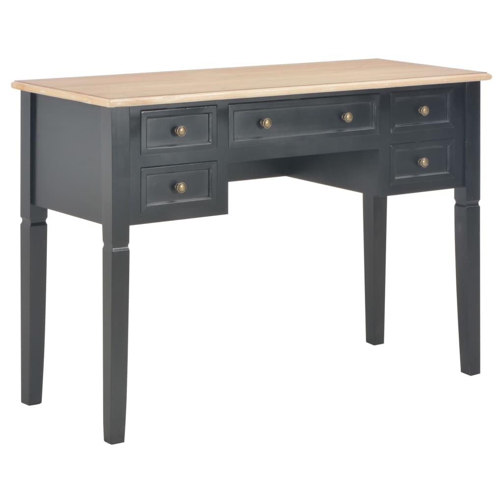 Birou de scris, negru, 109,5 x 45 x 77,5 cm, lemn
