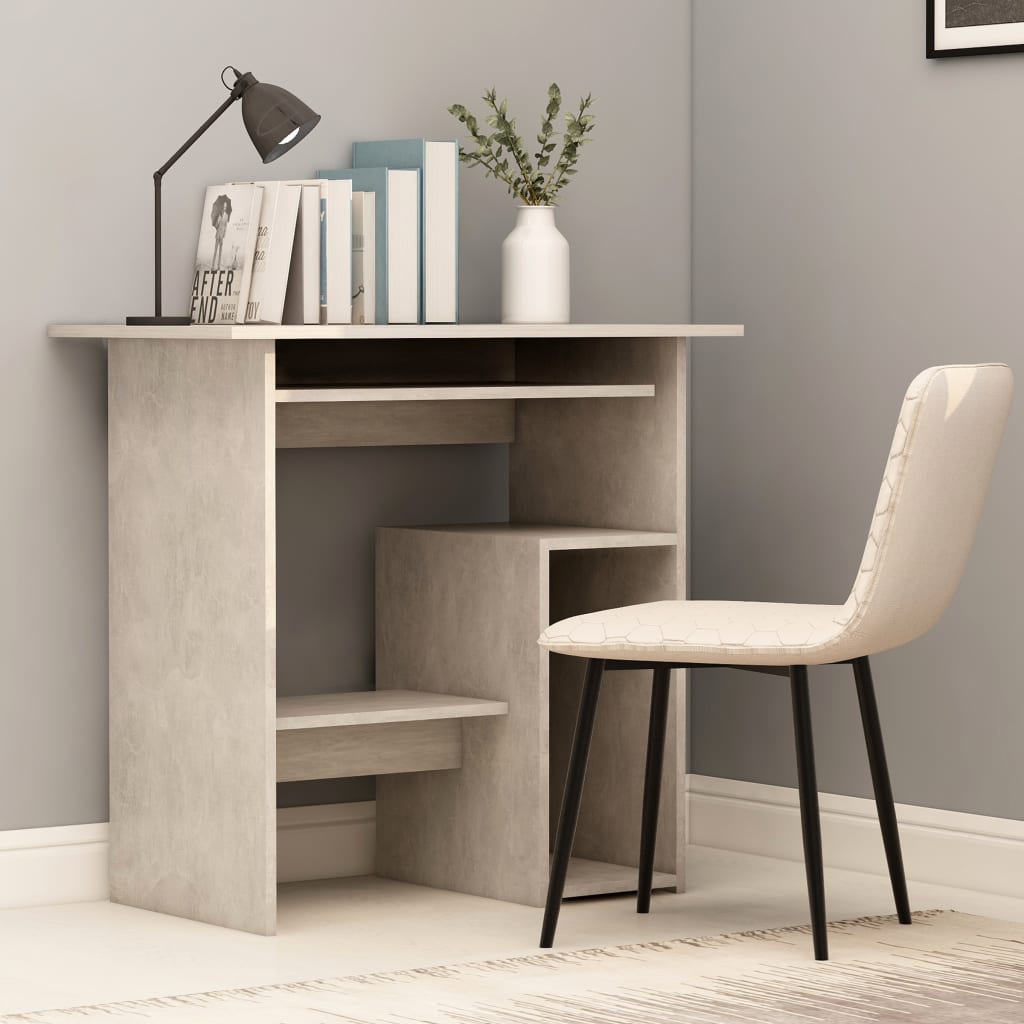 Birou, gri beton, 80 x 45 x 74 cm, PAL
