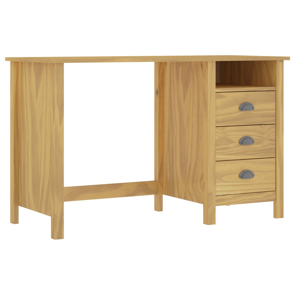 Birou Hill Range cu 3 sertare, 120x50x74 cm, lemn masiv de pin