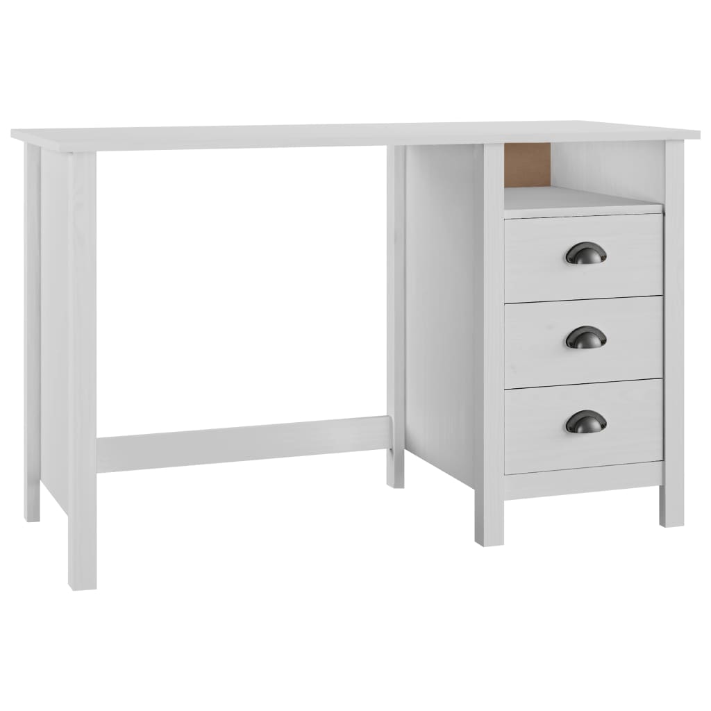 Birou Hill Range cu 3 sertare, 120x50x74 cm, lemn masiv de pin