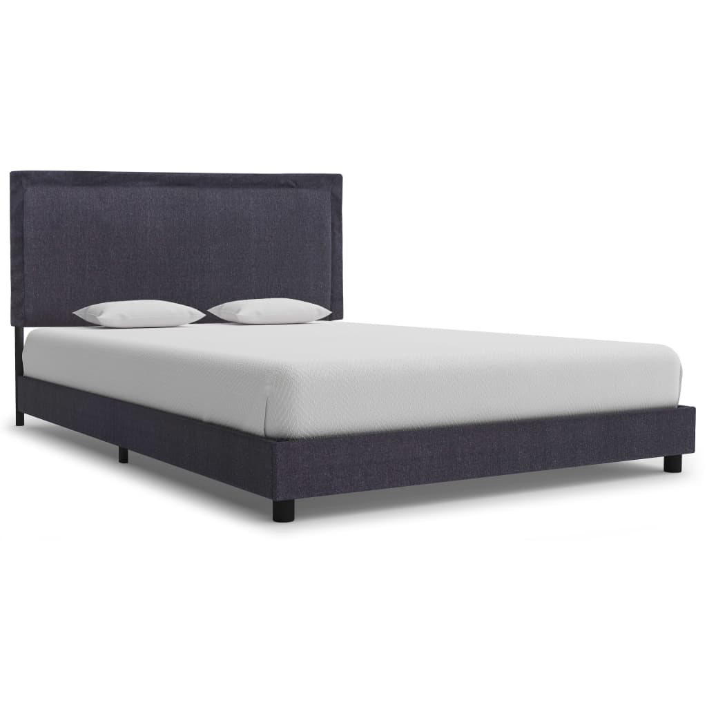 Cadru de pat, gri inchis, 140 x 200 cm, material textil