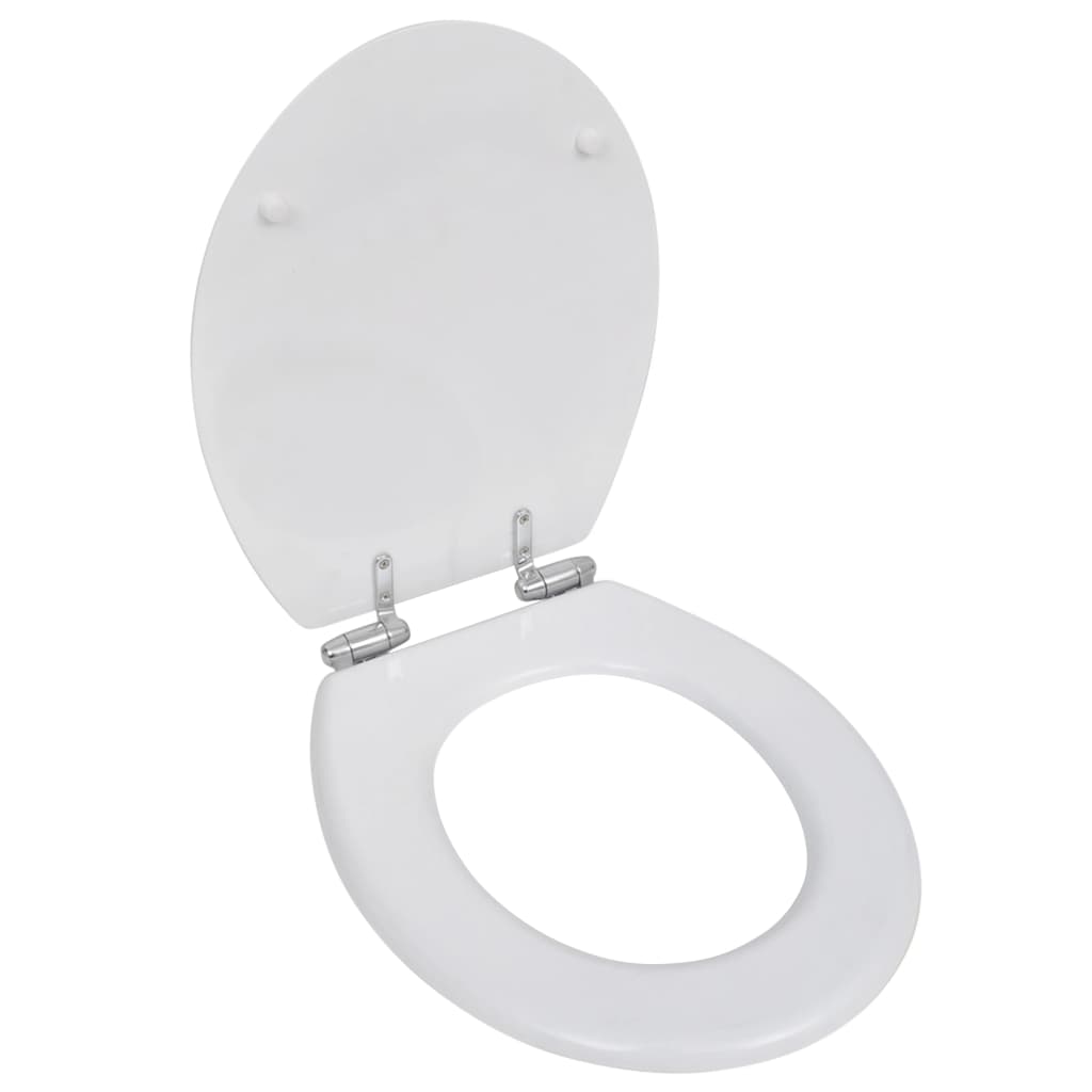 Capac WC cu inchidere silențioasă alb MDF design simplu