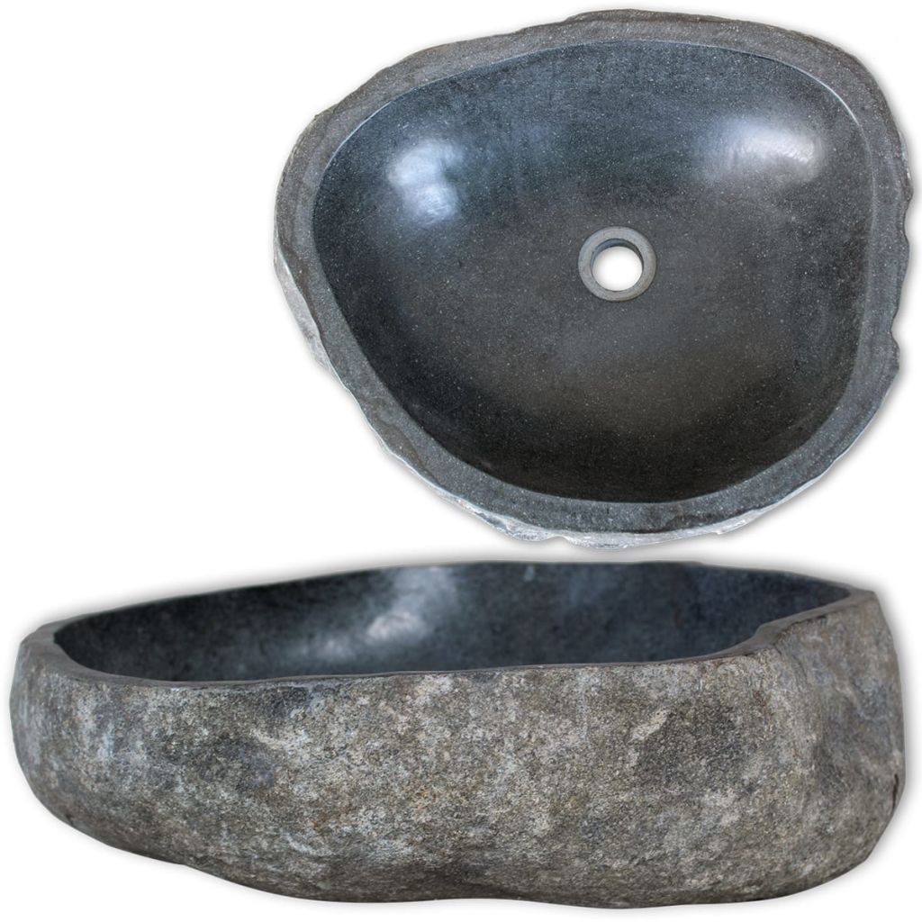 Chiuvetă din piatră de râu, 30-37 cm, ovală