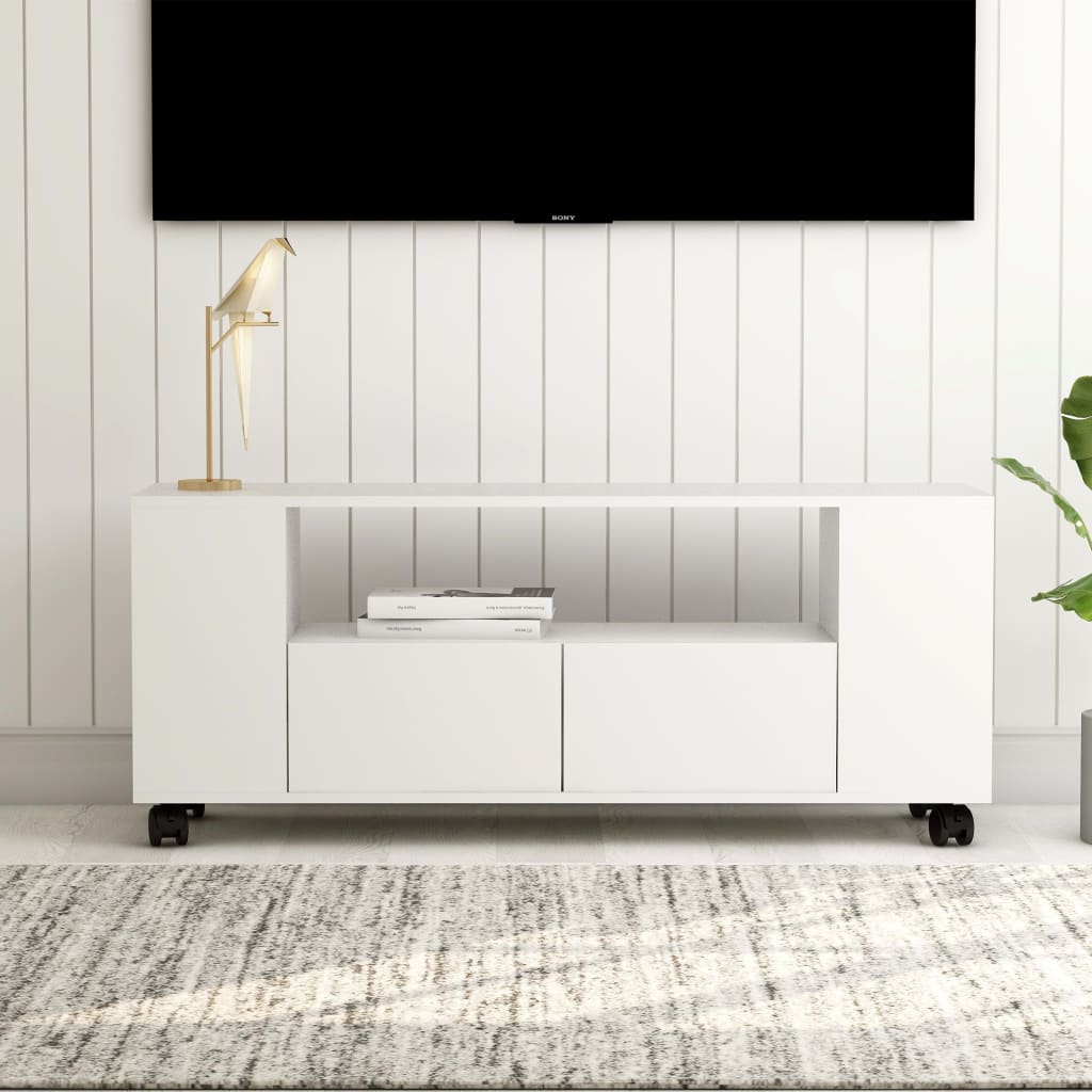 Comodă TV, alb, 120 x 35 x 43 cm, PAL