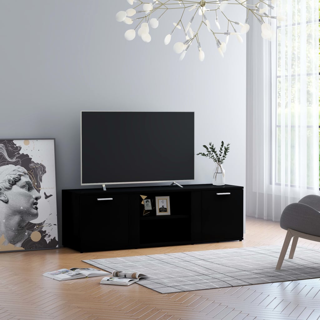 Comodă TV, negru, 120 x 34 x 37 cm, PAL