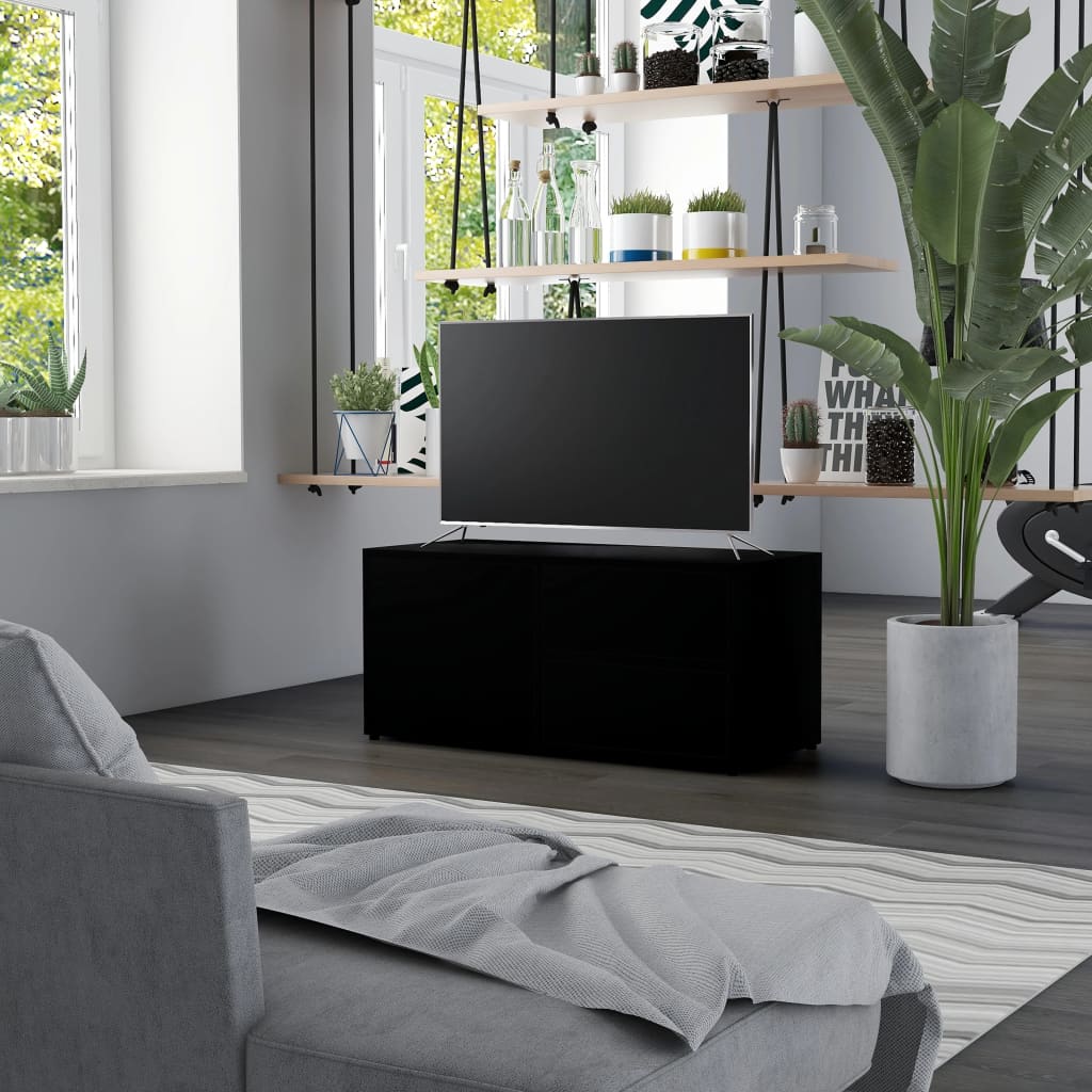 Comodă TV, negru, 80 x 34 x 36 cm, PAL