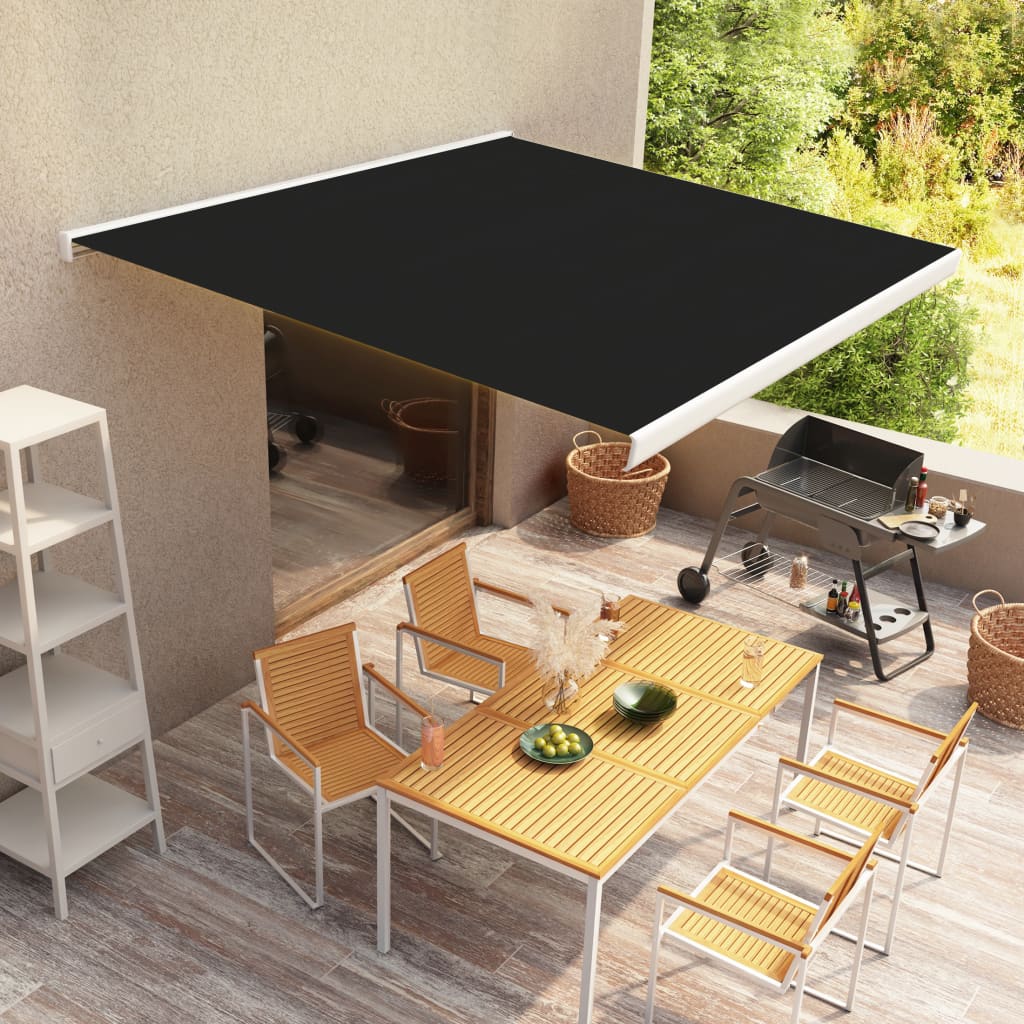 Copertină motorizată tip casetă, 350 cm, antracit