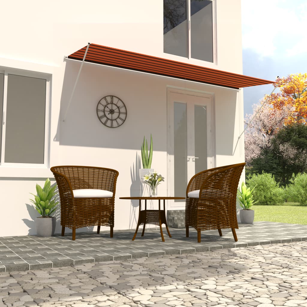 Copertină retractabilă, portocaliu și maro, 400 x 150 cm