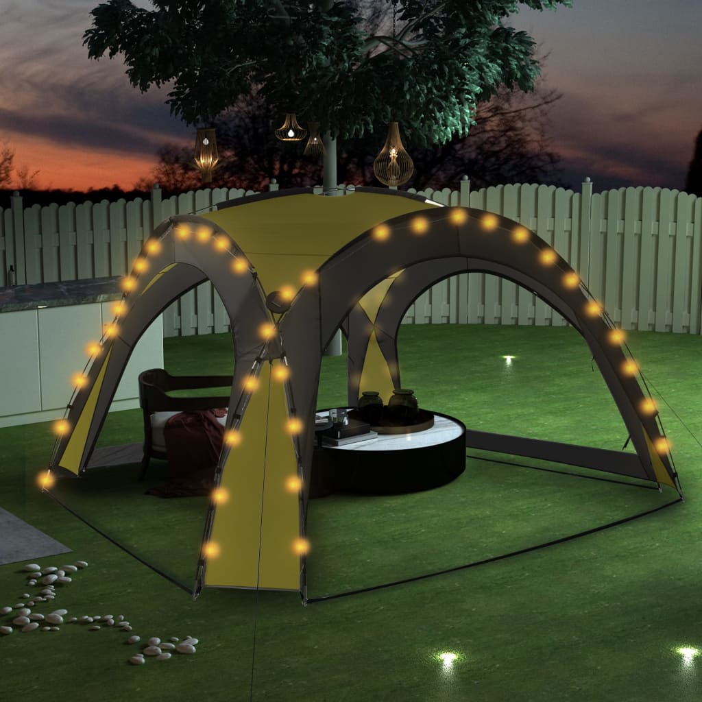 Cort de petrecere cu LED și 4 pereți, verde, 3,6 x 3,6 x 2,3 m