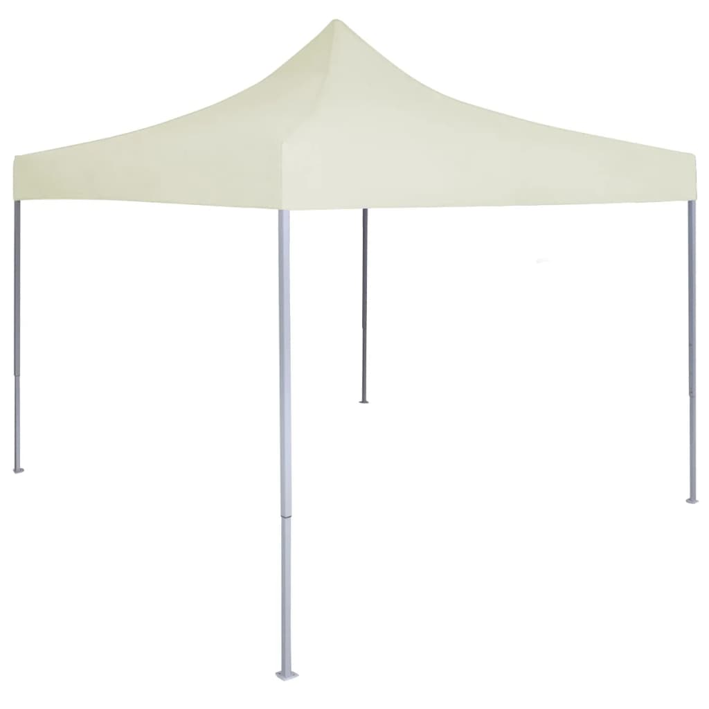 Cort de petrecere pliabil profesional, crem, 2 x 2 m, oțel