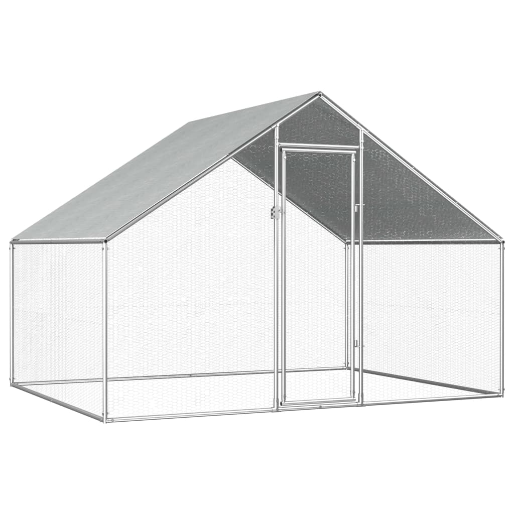 Coteț de exterior pentru păsări, 2,75x2x1,92 m, oțel galvanizat