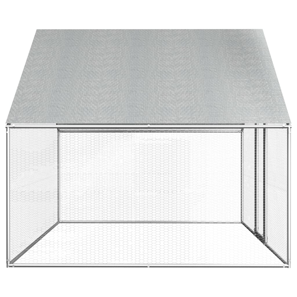 Coteț de exterior pentru păsări, 2,75x2x1,92 m, oțel galvanizat, [3],https:mobideco.ro