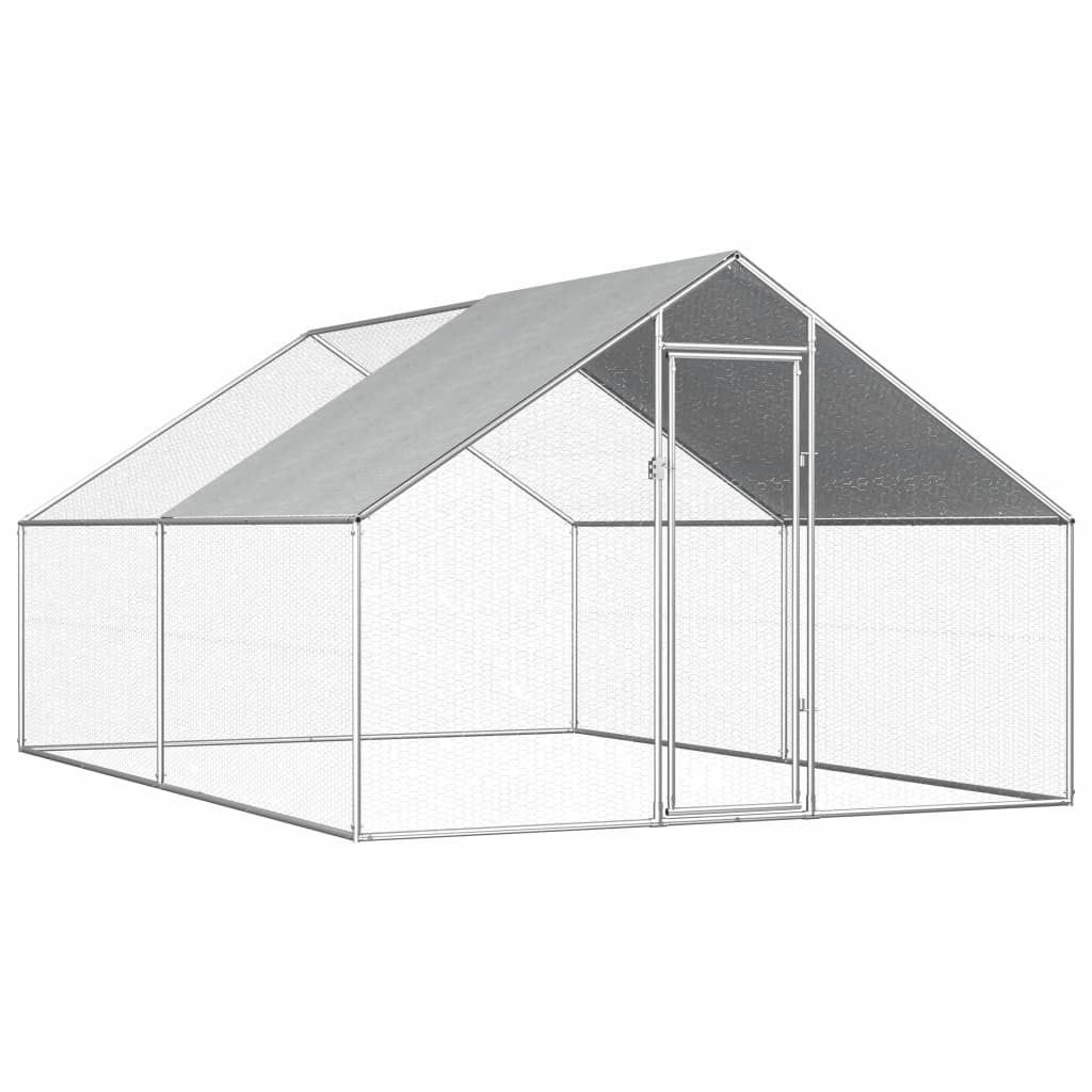 Coteț de exterior pentru păsări, 2,75x4x1,92 m, oțel galvanizat