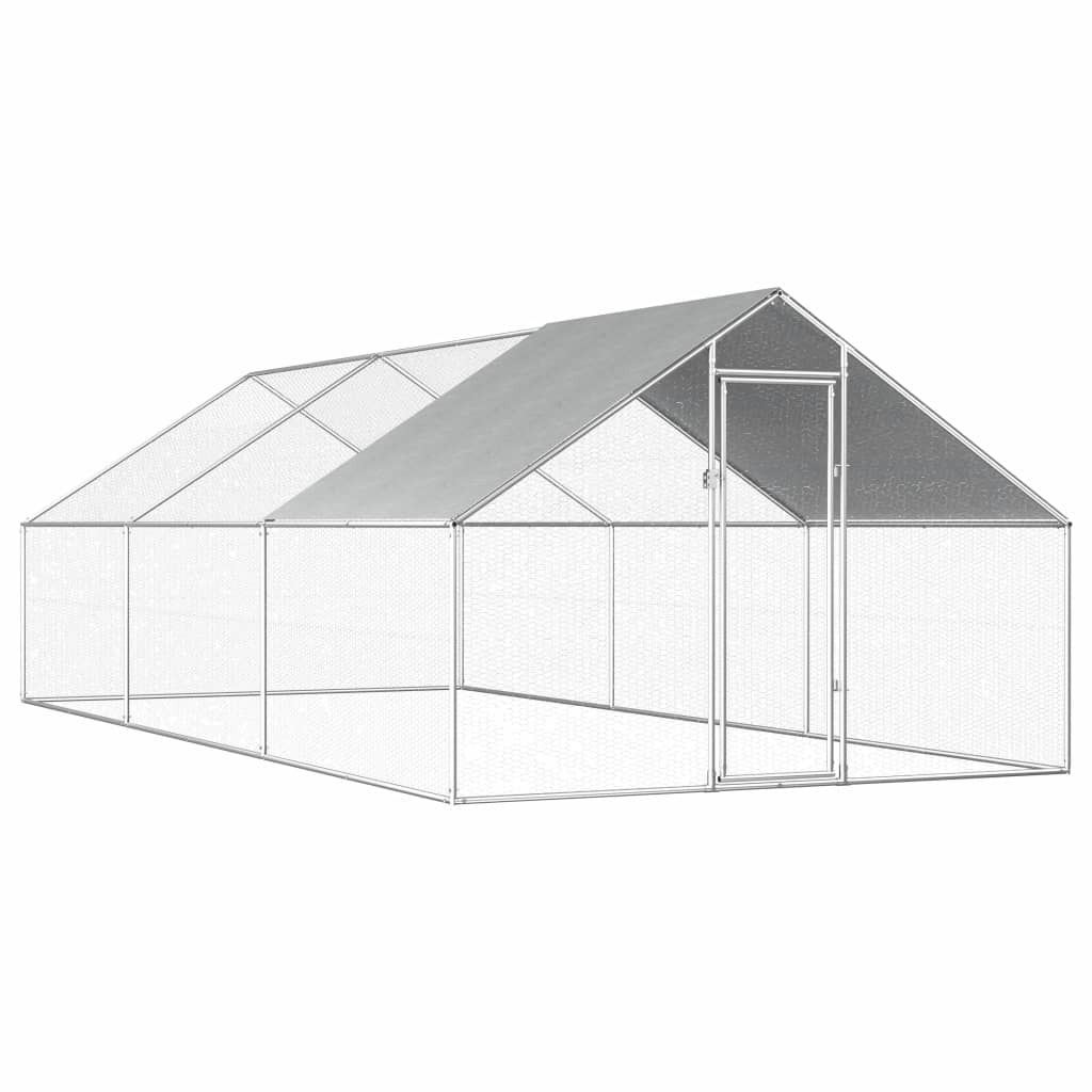 Coteț de exterior pentru păsări, 2,75x6x1,92 m, oțel galvanizat