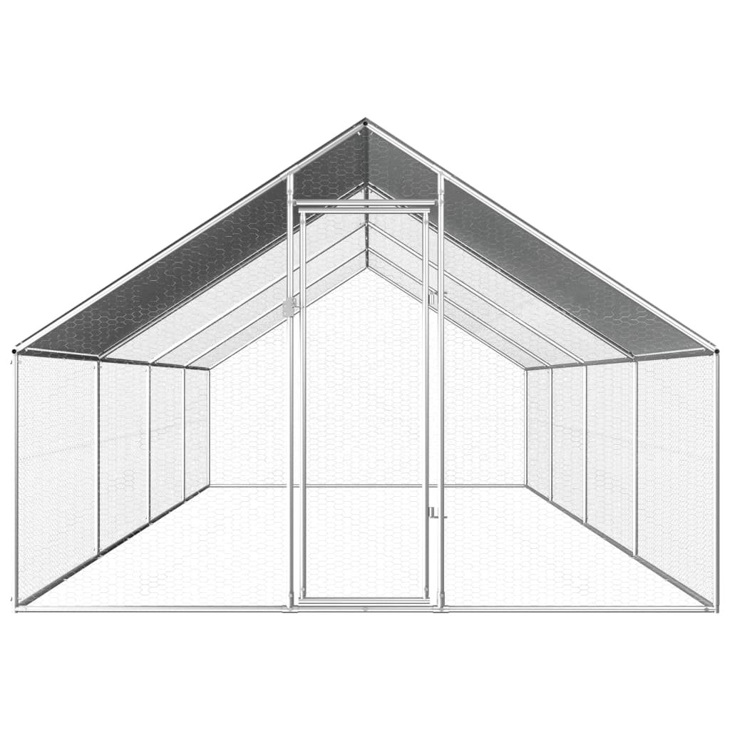 Coteț de exterior pentru păsări, 2,75x8x1,92 m, oțel galvanizat, [2],https:mobideco.ro