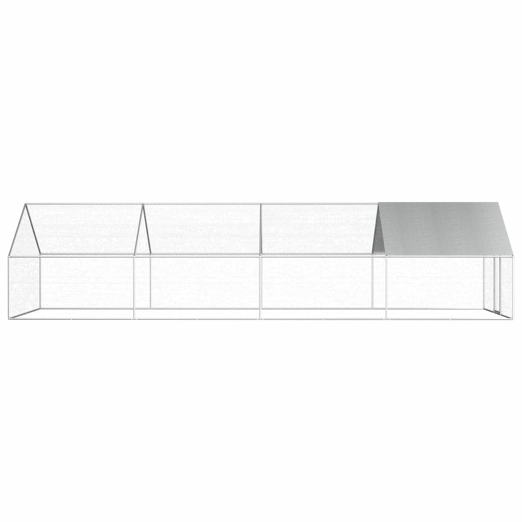 Coteț de exterior pentru păsări, 2,75x8x1,92 m, oțel galvanizat, [3],https:mobideco.ro