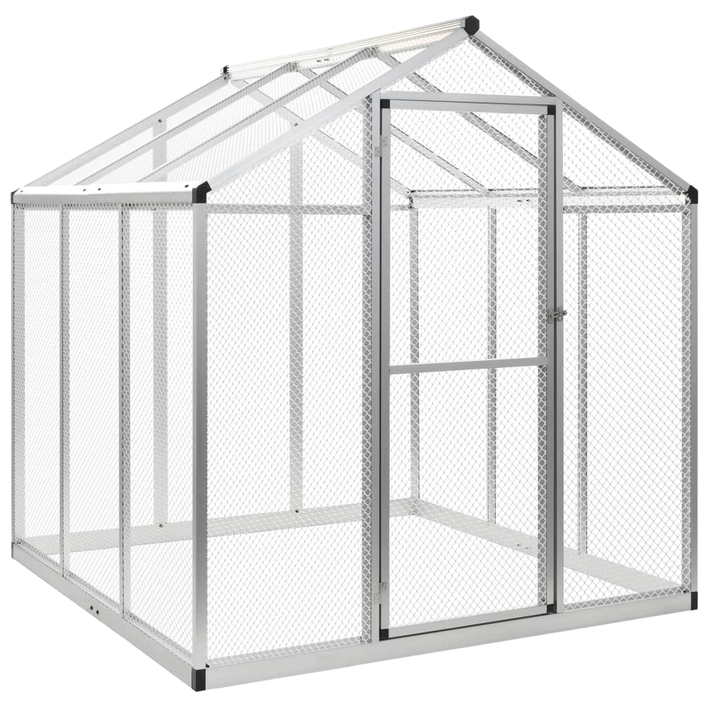 Coteț păsări de exterior, 183 x 178 x 194 cm, aluminiu