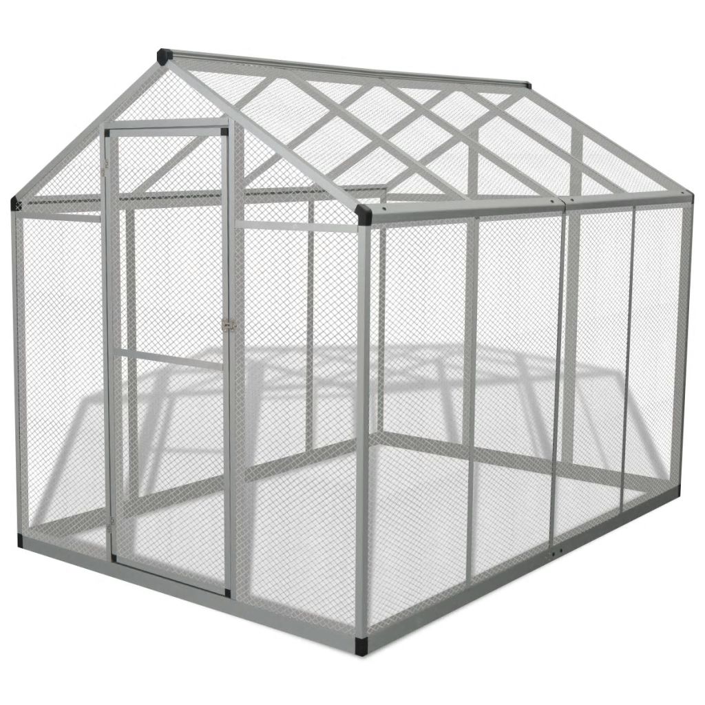 Coteț pentru păsări de exterior, aluminiu, 178 x 242 x 192 cm