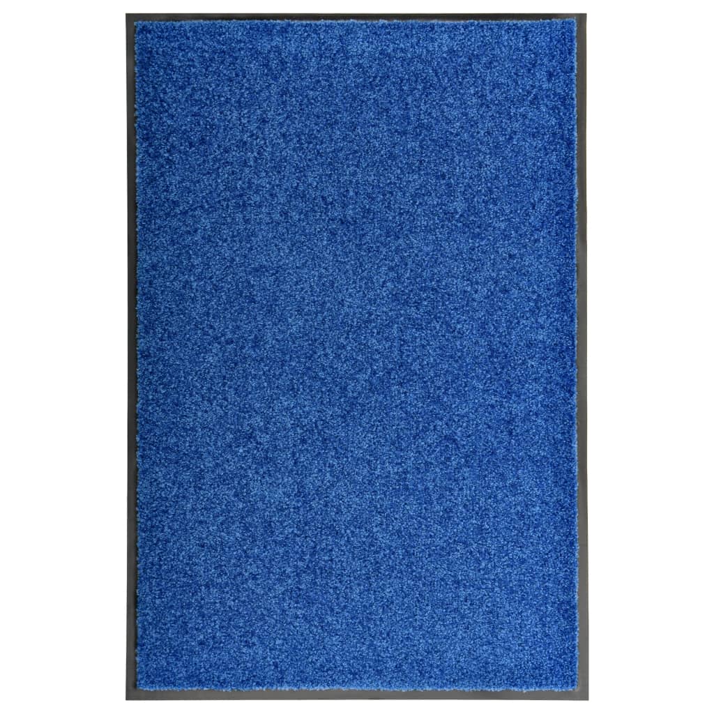 Covoraș de ușă lavabil, albastru, 60 x 90 cm