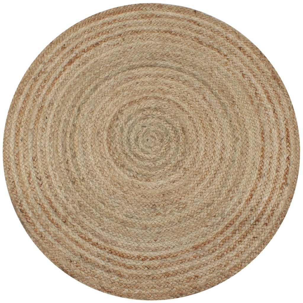 Covor din iută impletită, 120 cm, rotund