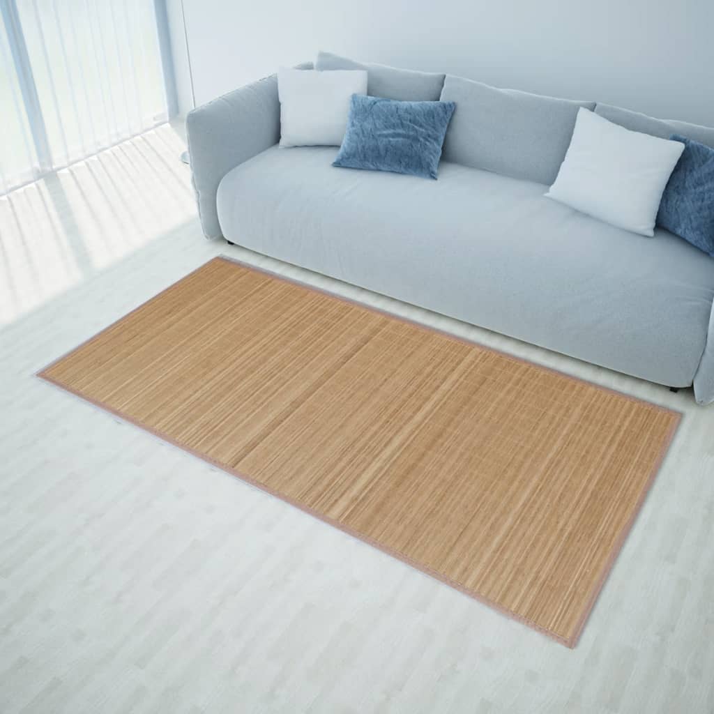 Covor dreptunghiular din bambus 80 x 200 cm, Maro