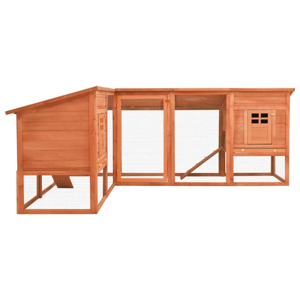 Cușcă de iepuri exterior, spațiu de joacă, maro, lemn de brad, [4],https:mobideco.ro