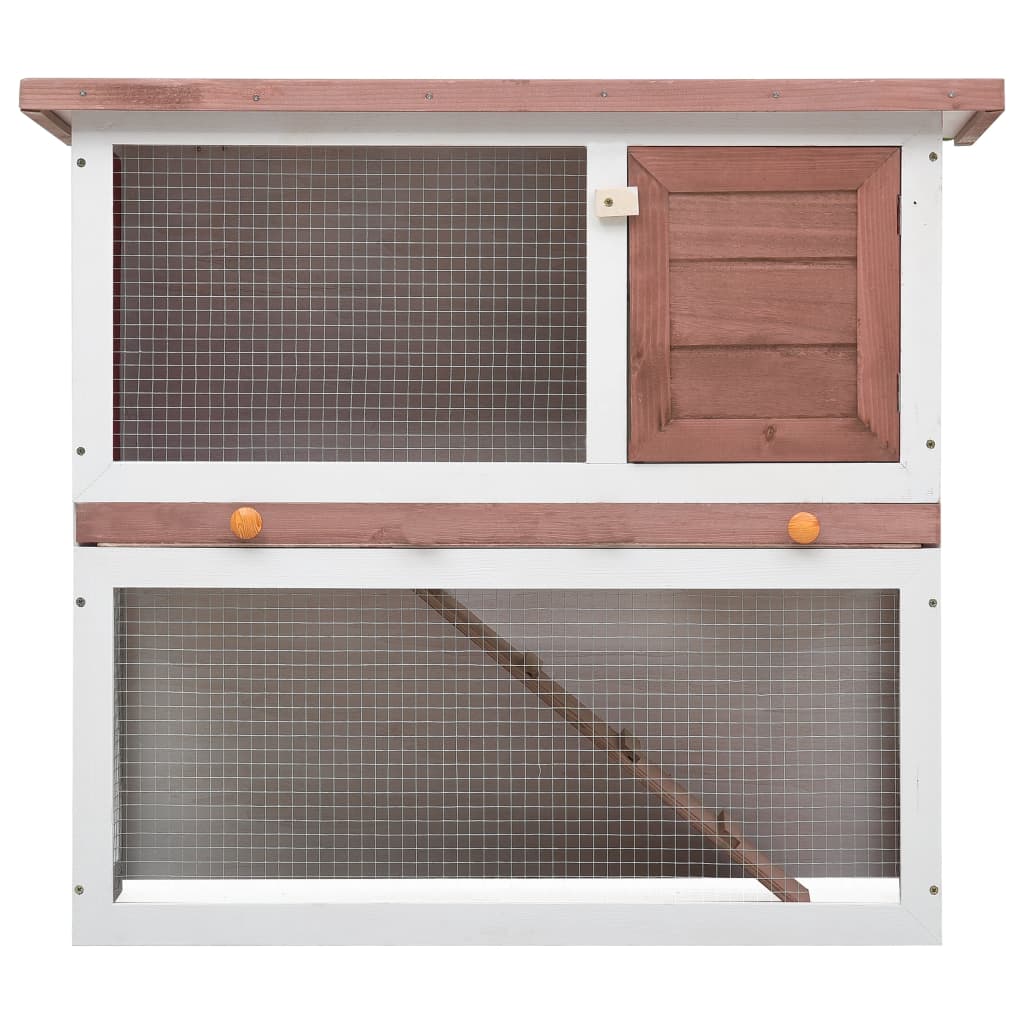 Cușcă de iepuri pentru exterior, 1 ușă, maro, lemn, [3],https:mobideco.ro
