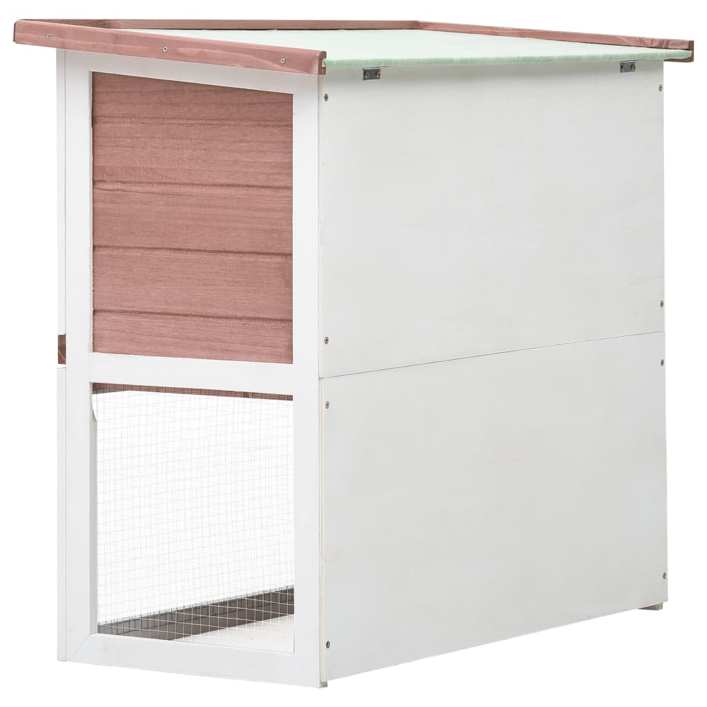 Cușcă de iepuri pentru exterior, 1 ușă, maro, lemn, [5],https:mobideco.ro