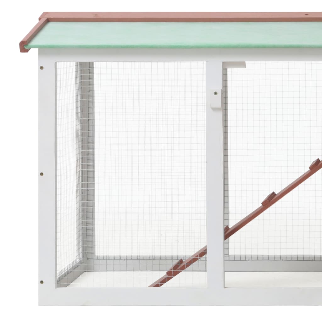 Cușcă exterior pentru iepuri mare maro&amp;alb 145x45x85 cm lemn, [4],https:mobideco.ro