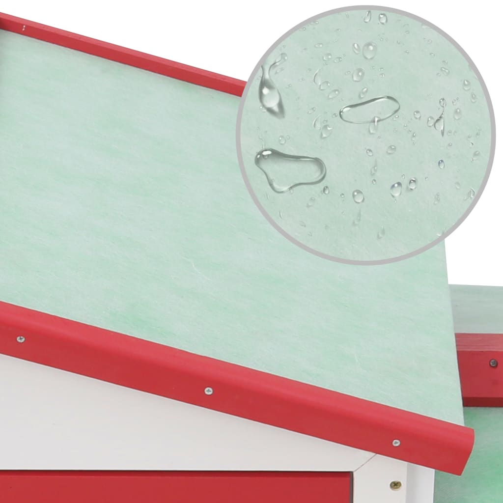 Cușcă exterior pentru iepuri mare roșu&amp;alb 145x45x85 cm lemn, [5],https:mobideco.ro