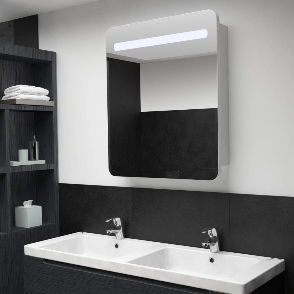 Dulap de baie cu oglindă și LED-uri, 68 x 11 x 80 cm
