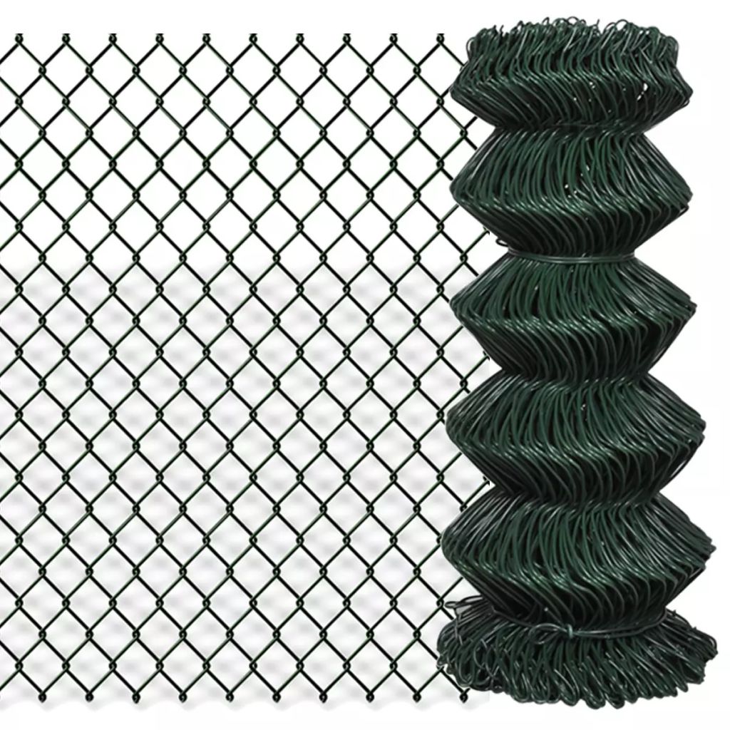 Gard de legătură din plasă, verde, 0,8 x 15 m, oțel galvanizat
