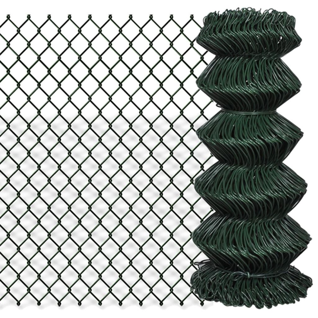 Gard de legătură din plasă, verde, 0,8 x 25 m, oțel galvanizat