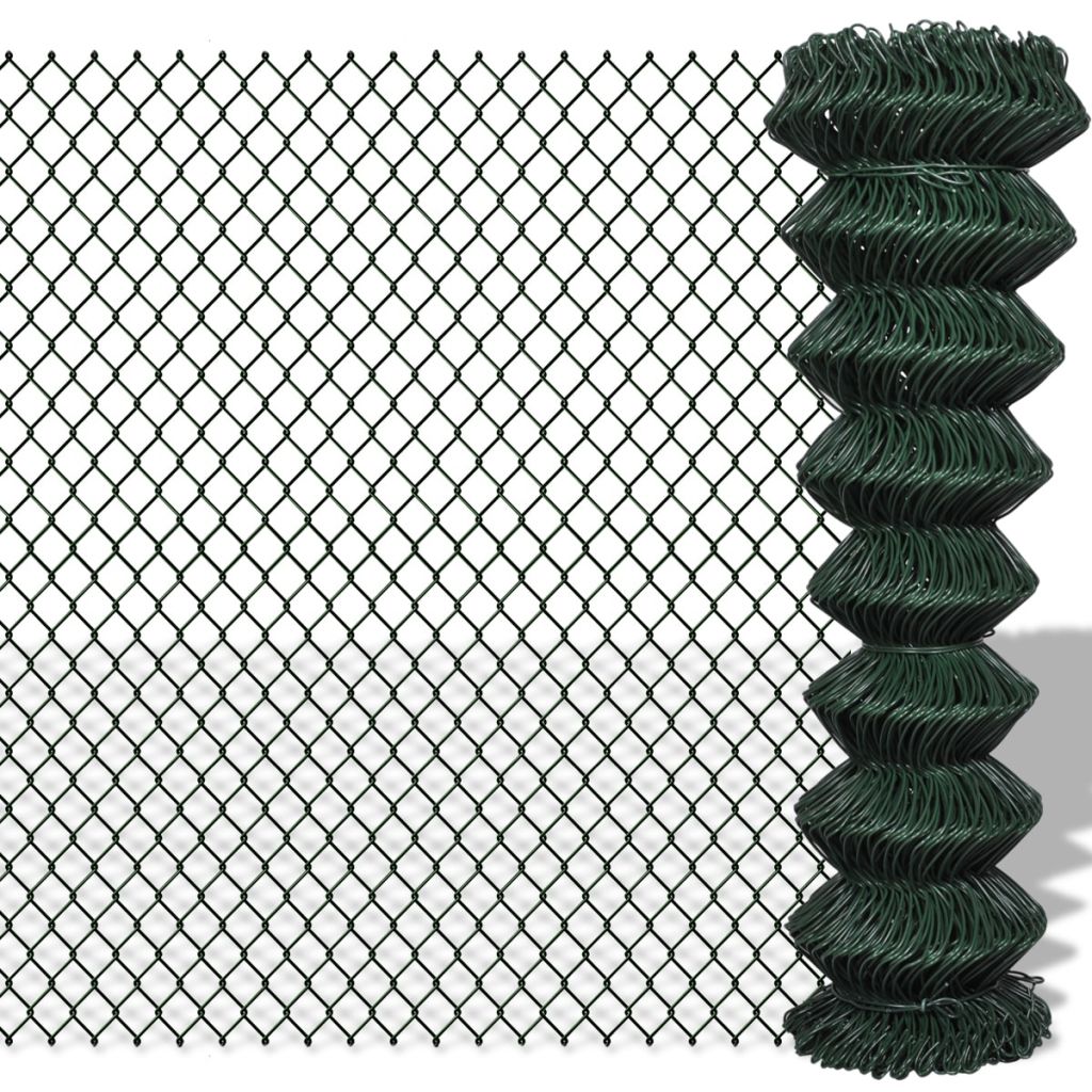 Gard de legătură din plasă, verde, 1,5 x 15 m, oțel galvanizat