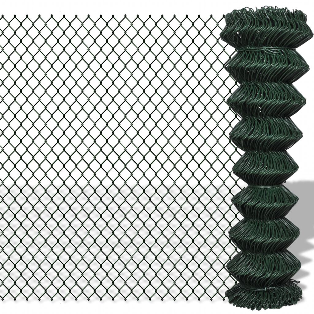 Gard de legătură din plasă, verde, 1,5 x 25 m, oțel galvanizat