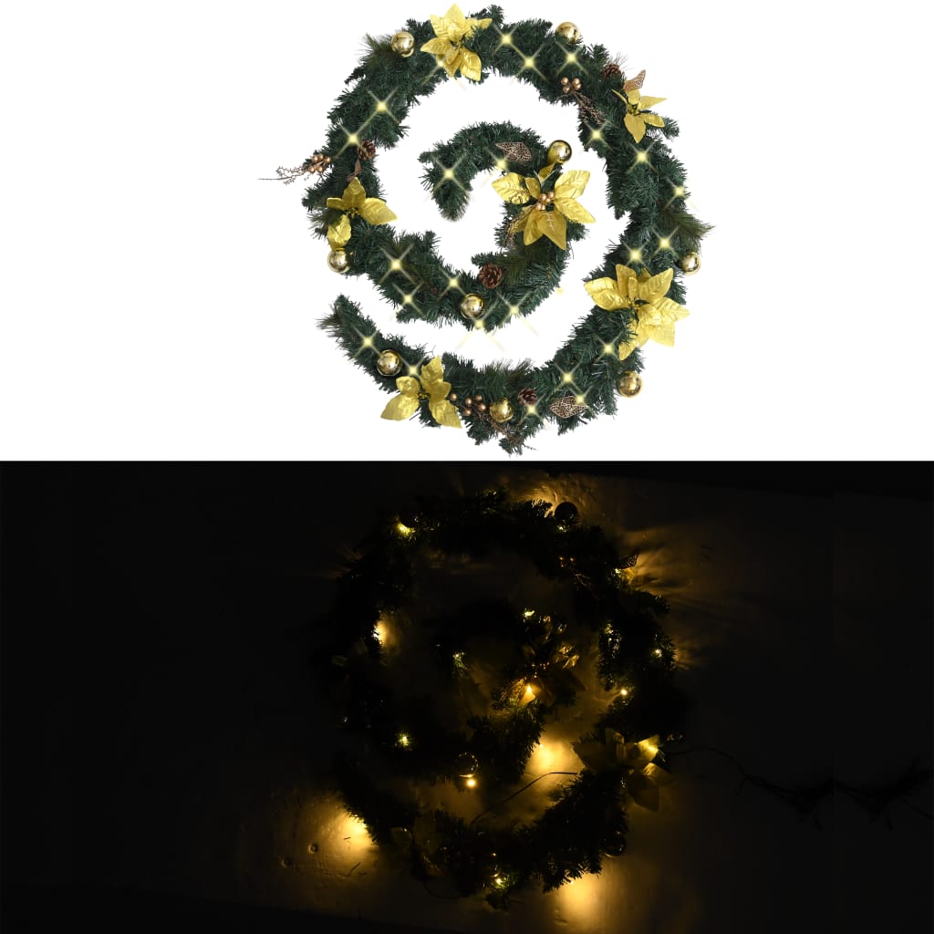 Ghirlandă de Crăciun cu becuri LED, verde, 2,7 m, PVC