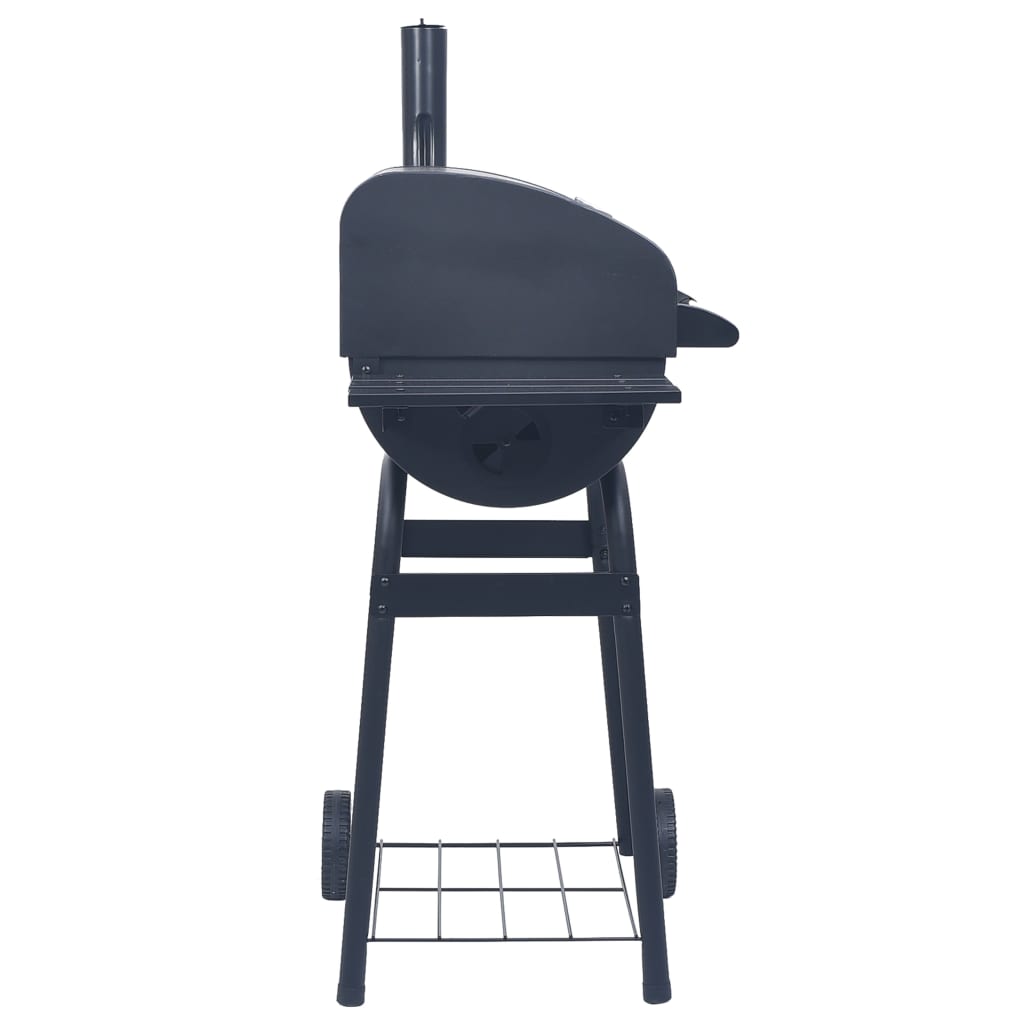 Grătar barbecue cu cărbuni, afumătoare și raft inferior, negru, [3],https:mobideco.ro
