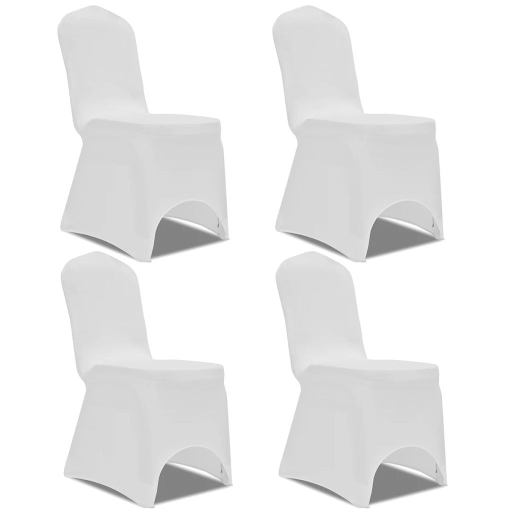 Husă elastică pentru scaun, alb, 4 buc.