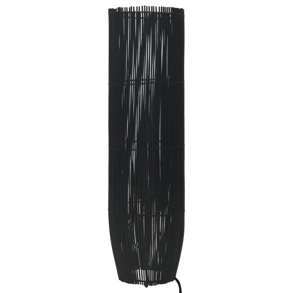 Lampă de podea, negru, 52 cm, răchită, E27