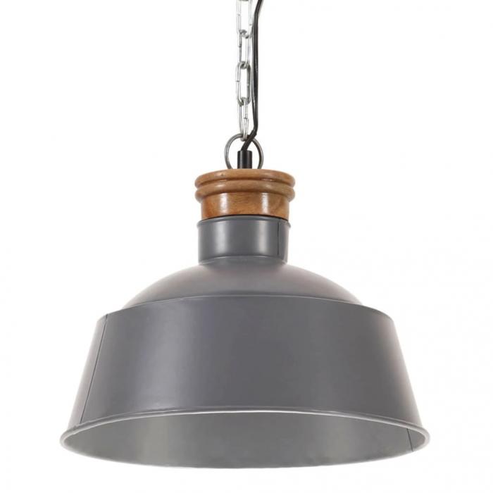 Lampă suspendată industrială, gri, 32 cm, E27