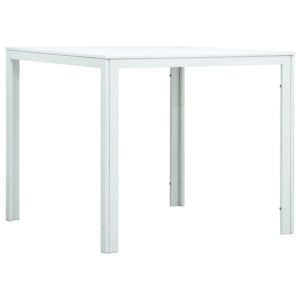 Măsuță de cafea, alb, 78 x 78 x 74 cm, HDPE, aspect lemn