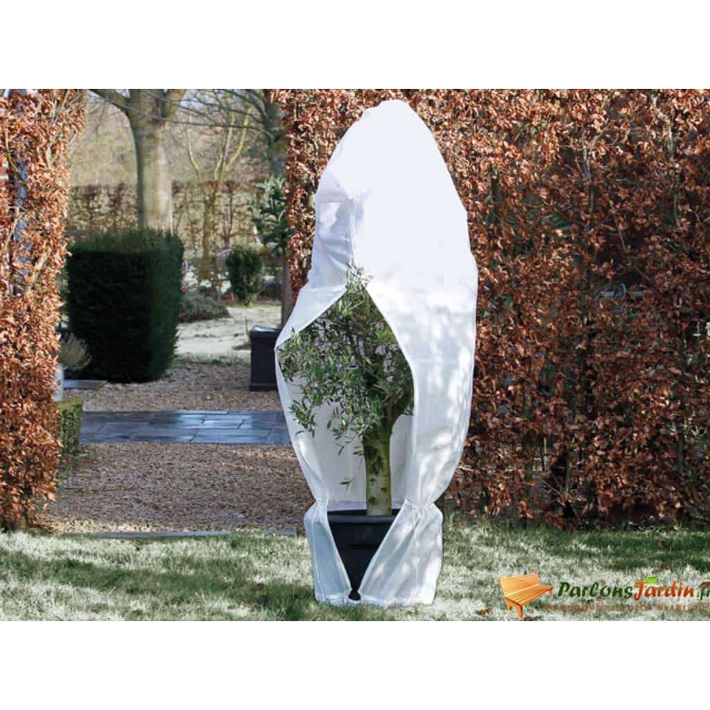 Nature Husă anti-ingheț din fleece cu fermoar alb 1,5x1,5x2 m, 70 g/m²