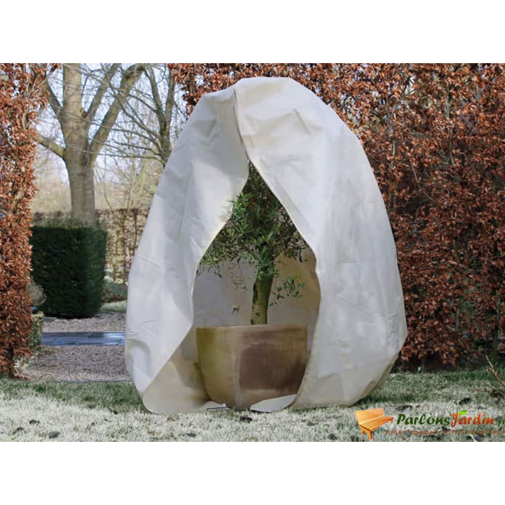 Nature Husă anti-ingheț din fleece cu fermoar bej 3x2,5x2,5 m 70 g/m²