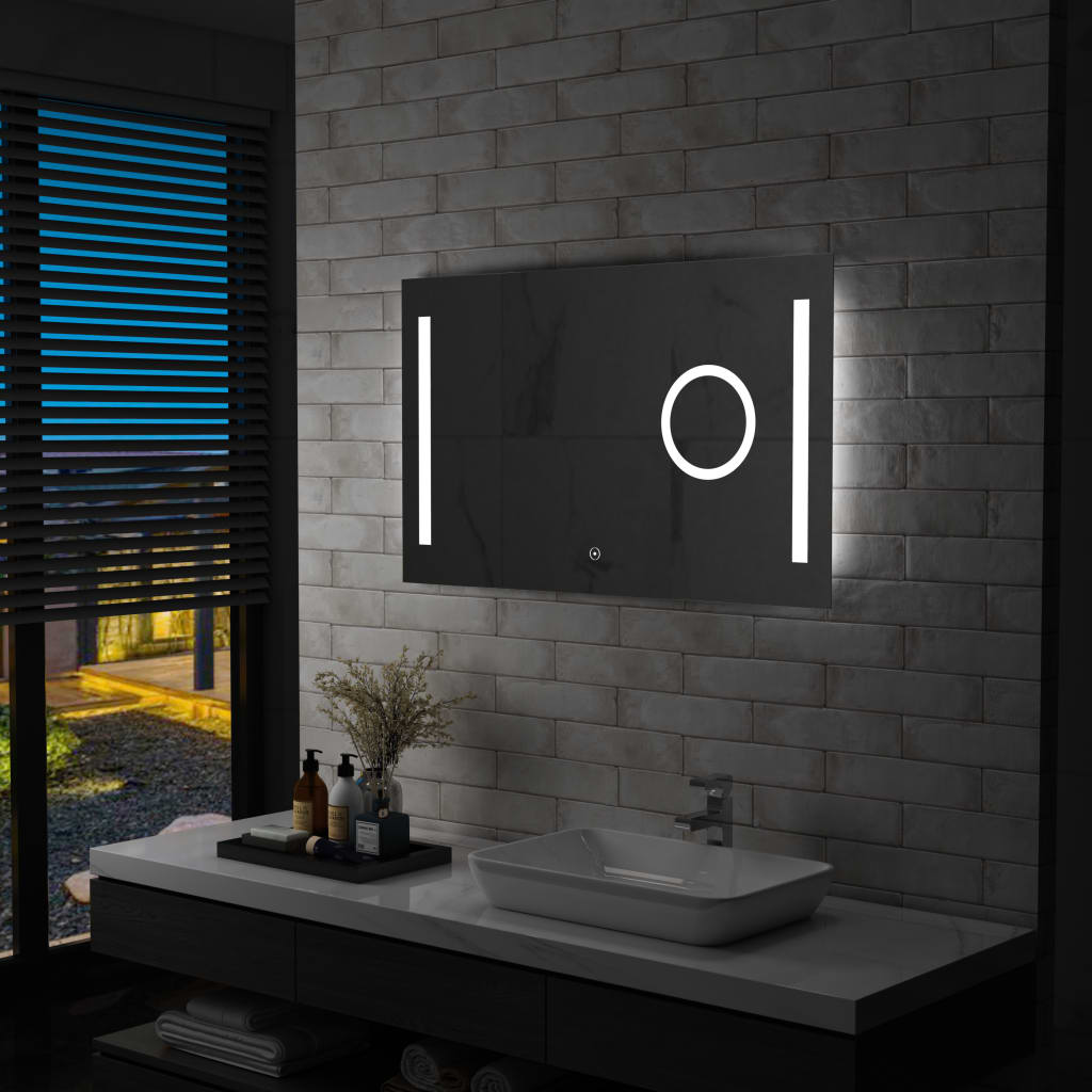 Oglindă cu LED de perete de baie cu senzor tactil, 100 x 60 cm