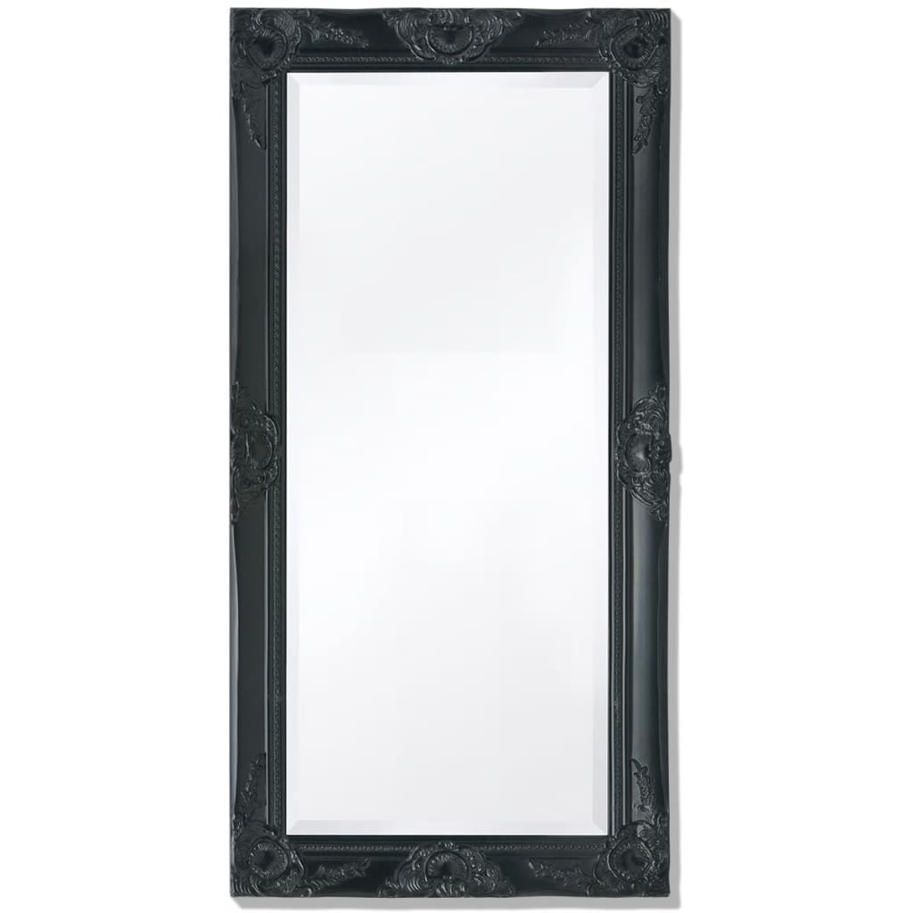 Oglindă de perete in stil baroc, 100 x 50 cm, negru