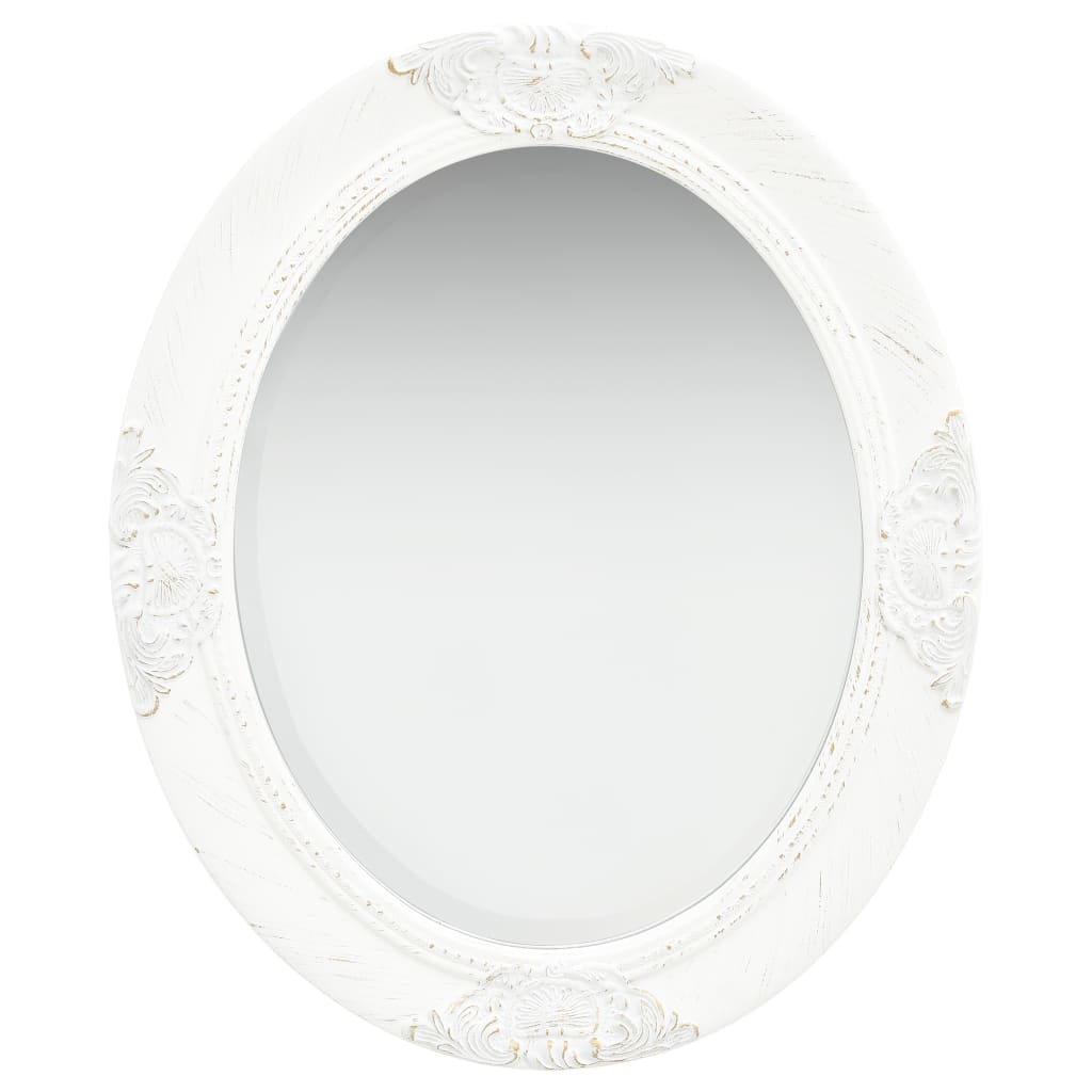 Oglindă de perete in stil baroc, alb, 50 x 60 cm