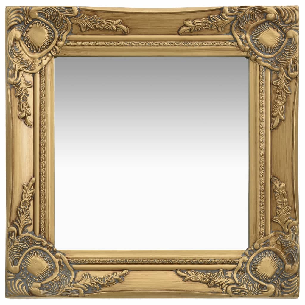 Oglindă de perete in stil baroc, auriu, 40 x 40 cm
