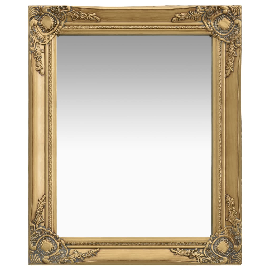 Oglindă de perete in stil baroc, auriu, 50 x 60 cm